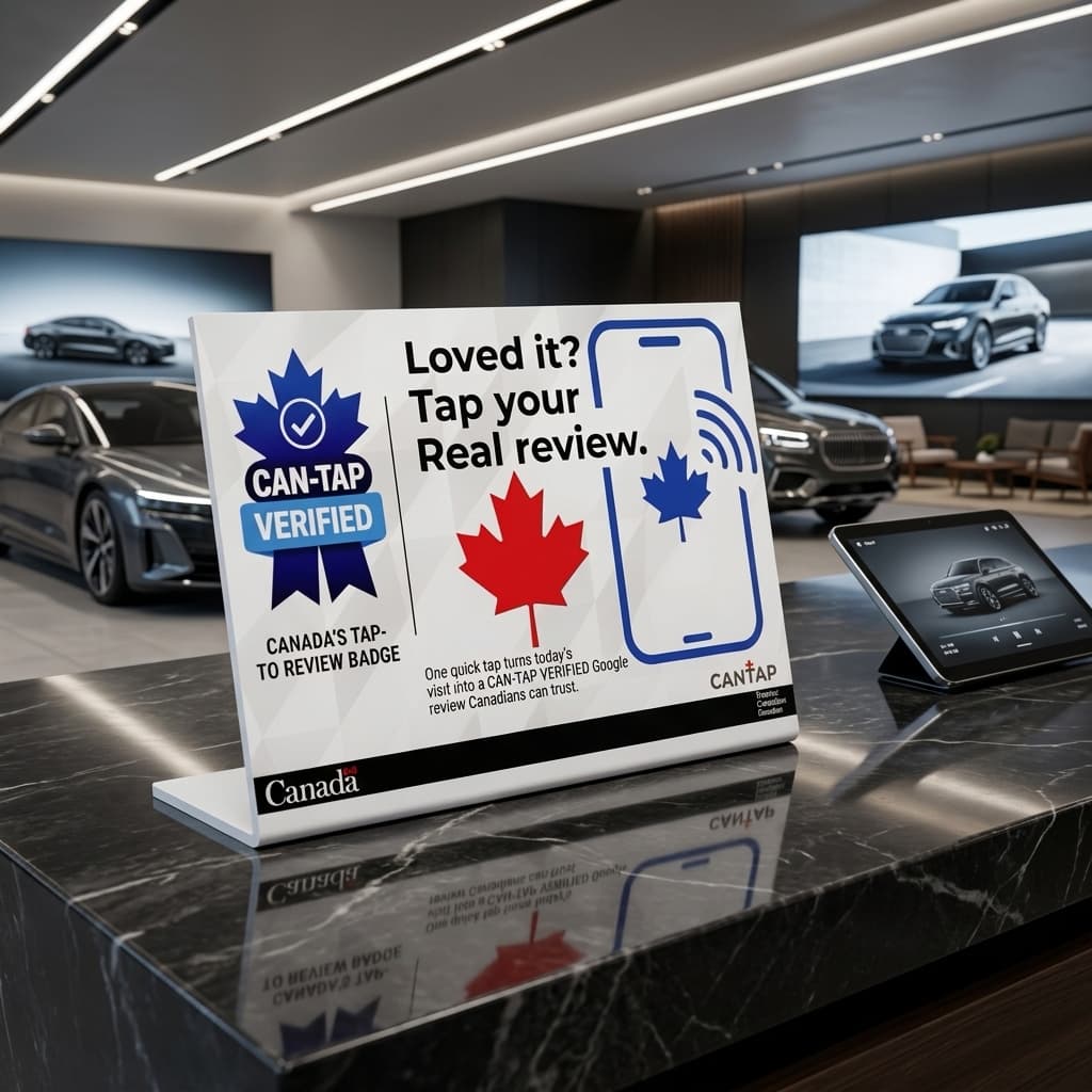 CAN-TAP Verified stand in a dealerships setting