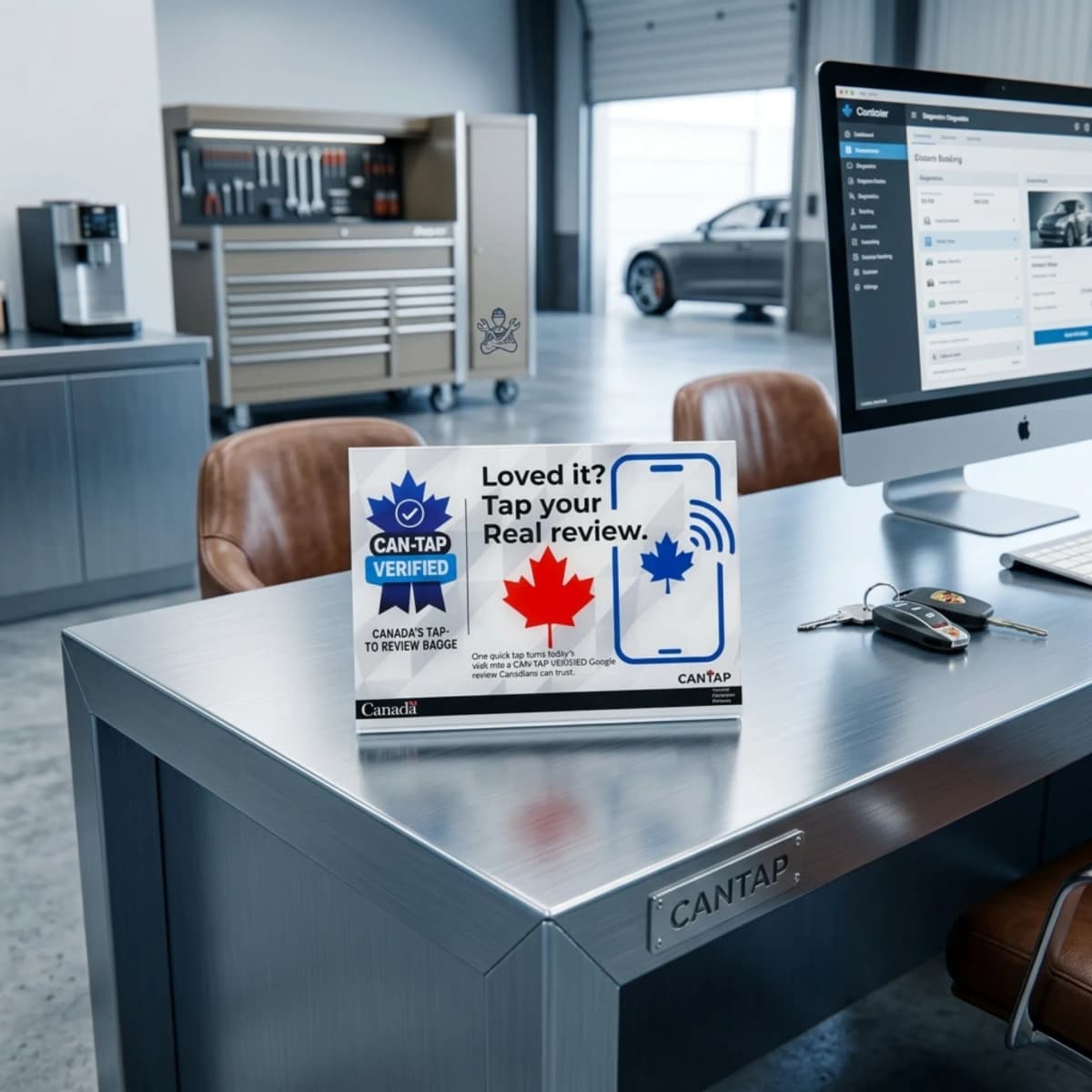 CAN-TAP NFC Review Stand for Contractors