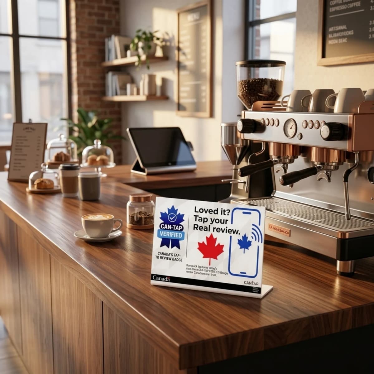 CAN-TAP NFC Review Stand for Restaurants